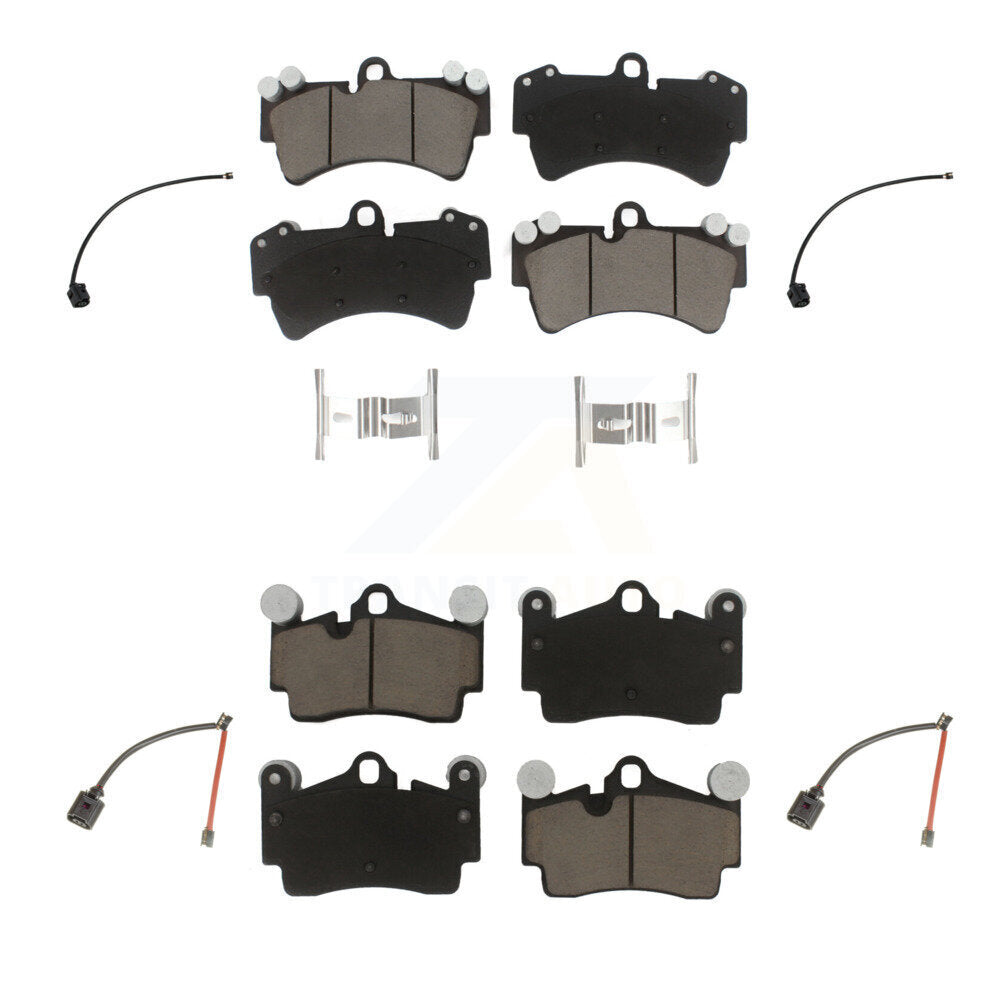 Ceramic Disc Brake Pads And Wear Sensors Front Rear Kit For Audi Q7