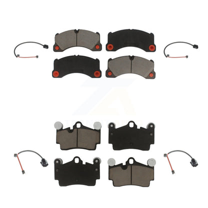 Ceramic Disc Brake Pads And Wear Sensors Front Rear Kit For Porsche Cayenne