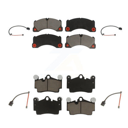 Ceramic Disc Brake Pads And Wear Sensors Front Rear Kit For Porsche Cayenne