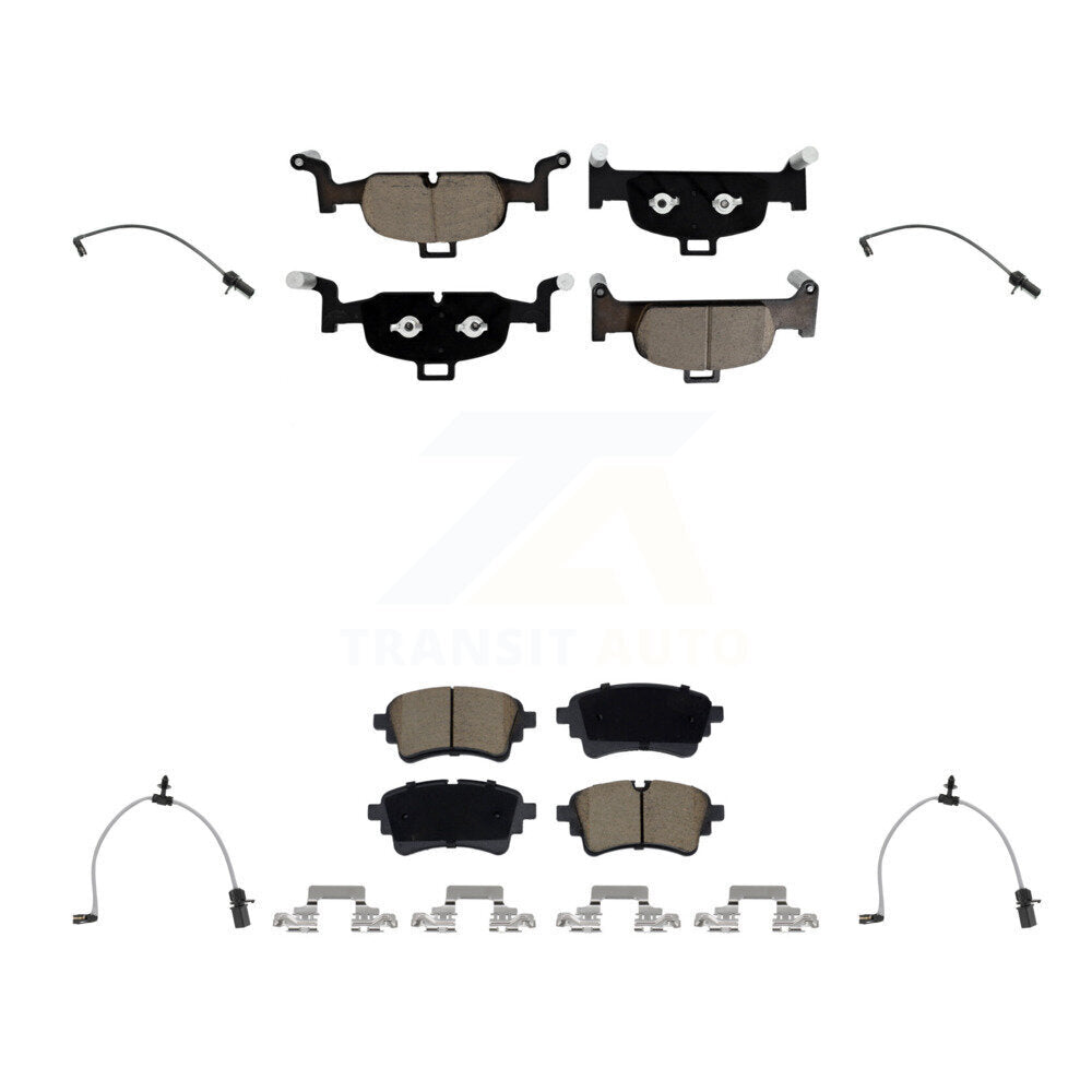 Ceramic Disc Brake Pads And Wear Sensors Front Rear Kit For Audi A6 Quattro 2.0L