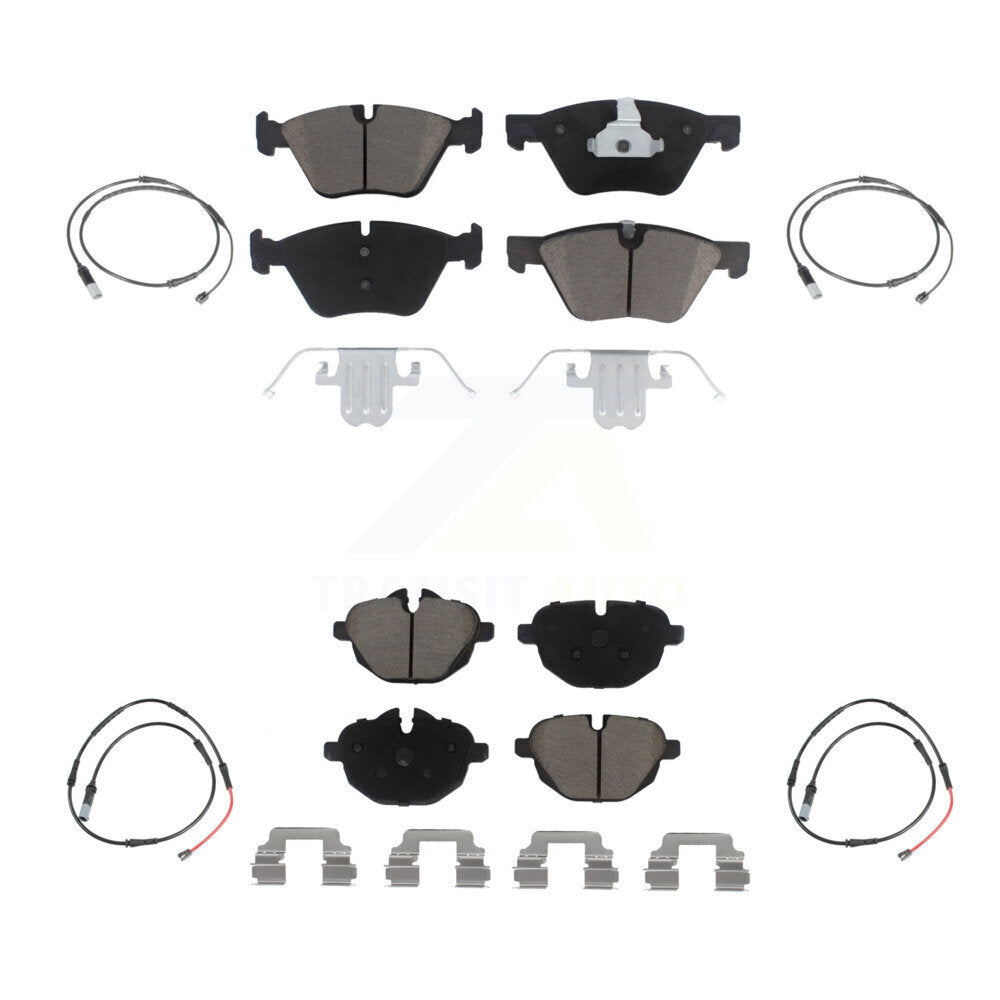 Ceramic Disc Brake Pads And Wear Sensors Front Rear Kit For BMW 528i