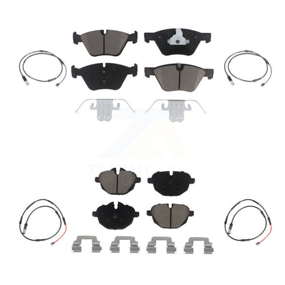 Ceramic Disc Brake Pads And Wear Sensors Front Rear Kit For BMW 528i