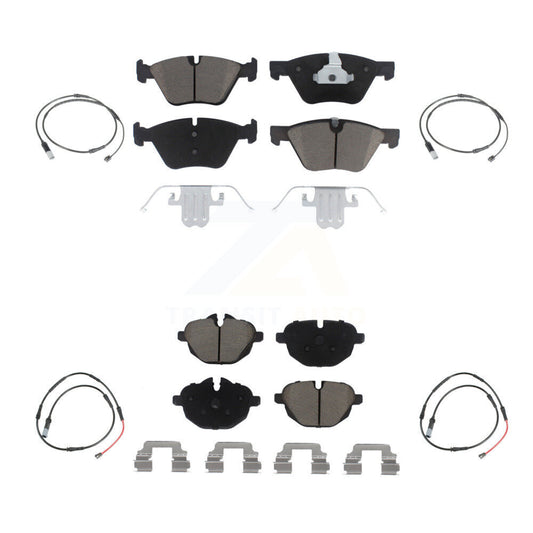 Ceramic Disc Brake Pads And Wear Sensors Front Rear Kit For BMW 528i