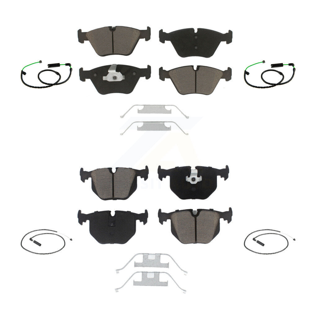 Ceramic Disc Brake Pads And Wear Sensors Front Rear Kit For BMW X3 3.0L