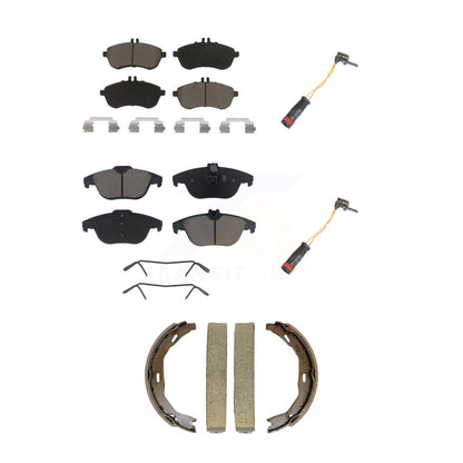 Ceramic Brake Pad & Wear Sensor Front Rear Kit (5Pc) For Mercedes-Benz C300 C250