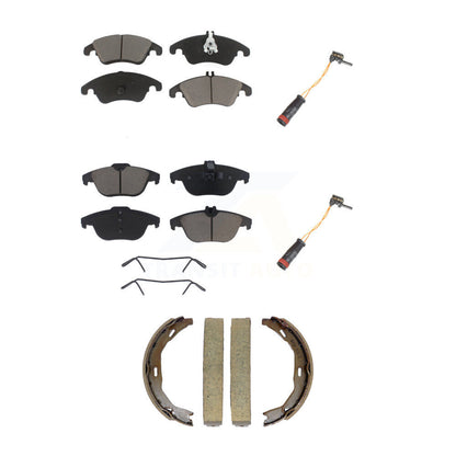 Ceramic Brake Pad & Wear Sensor Front Rear Kit (5Pc) For Mercedes-Benz C300 C350
