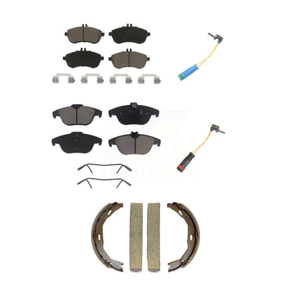 Ceramic Brake Pad & Wear Sensor Front Rear Kit (5Pc) For Mercedes-Benz C250 1.8L
