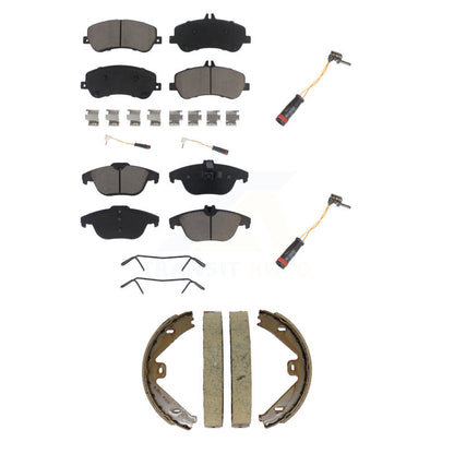 Ceramic Disc Brake Pads Extra Wear Sensor Front Rear Kit (5Pc) For Mercedes-Benz