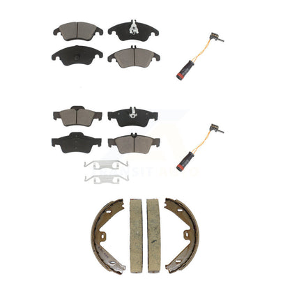 Ceramic Brake Pad & Wear Sensor Front Rear Kit (5Pc) For Mercedes-Benz E350 E250