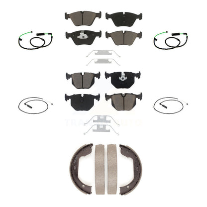 Ceramic Disc Brake Pads And Wear Sensors Front Rear Kit (7Pc) For BMW X3 3.0L