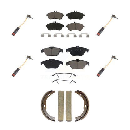Ceramic Brake Pad & Wear Sensor Front Rear Kit (7Pc) For Mercedes-Benz C300 C250