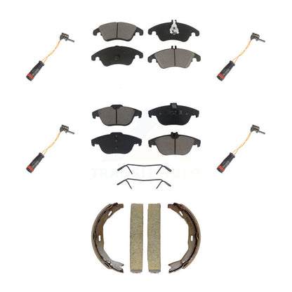 Ceramic Brake Pad & Wear Sensor Front Rear Kit (7Pc) For Mercedes-Benz C300 C350