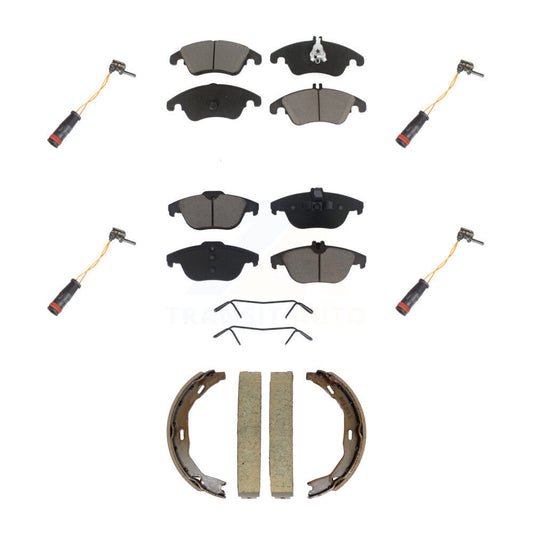 Ceramic Brake Pad & Wear Sensor Front Rear Kit (7Pc) For Mercedes-Benz C300 C350