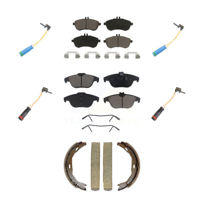 Ceramic Brake Pad & Wear Sensor Front Rear Kit (7Pc) For Mercedes-Benz C250 1.8L