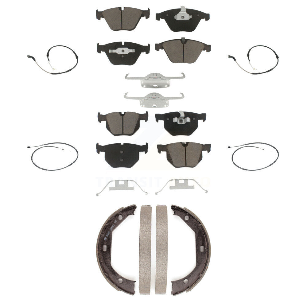 Ceramic Disc Brake Pads And Wear Sensors Front Rear Kit (7Pc) For BMW X1