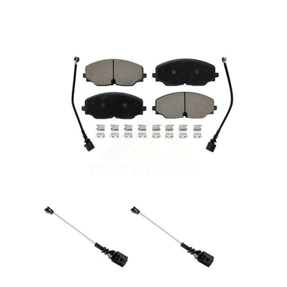 Ceramic Brake Pads & Extra Wear Sensor Pair Front Kit For Volkswagen Atlas Cross