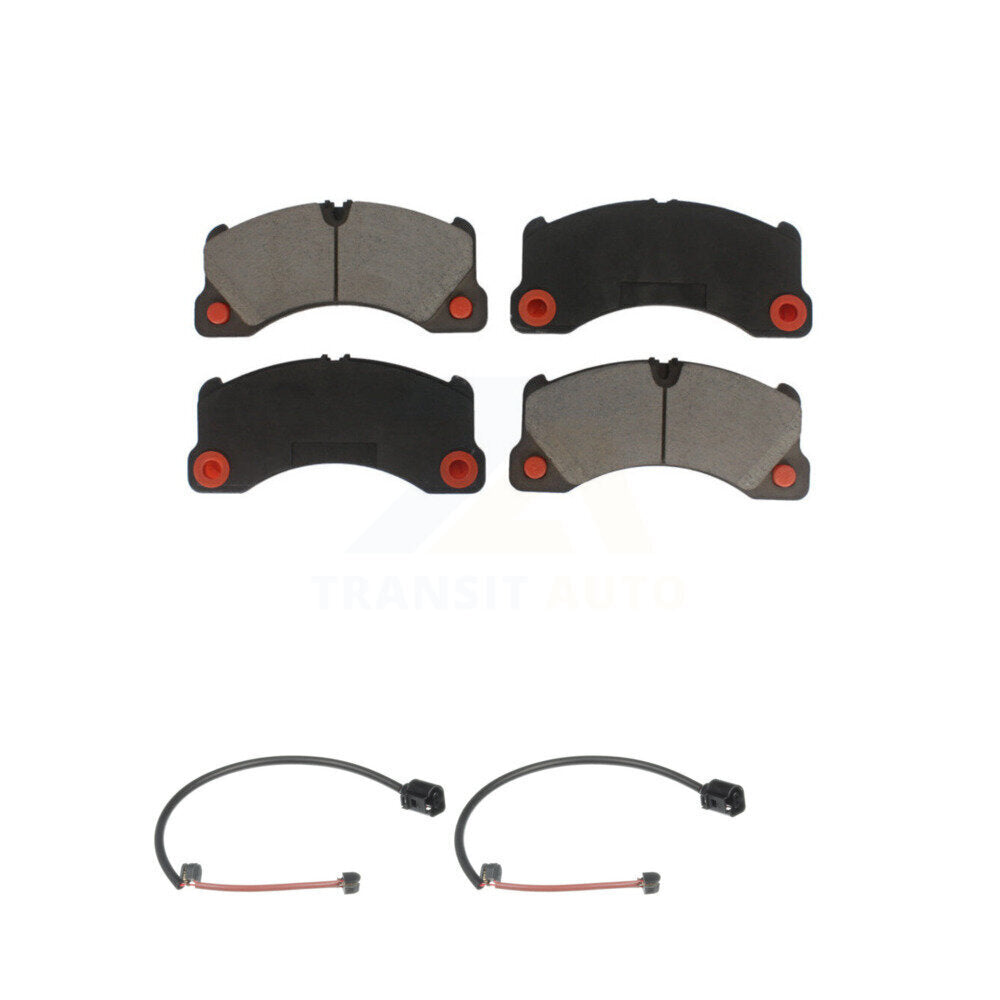Ceramic Disc Brake Pads And Wear Sensor Pairs Front Kit For Porsche Cayenne
