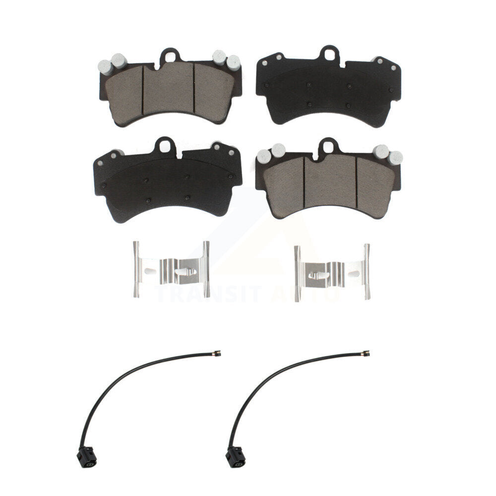 Ceramic Disc Brake Pads And Wear Sensor Pairs Front Kit For Audi Q7
