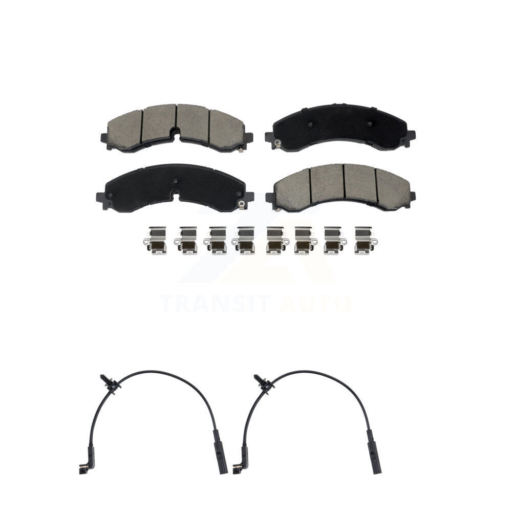 Ceramic Brake Pad And Wear Sensor Rear Kit For GMC Chevrolet Sierra 2500 HD 3500