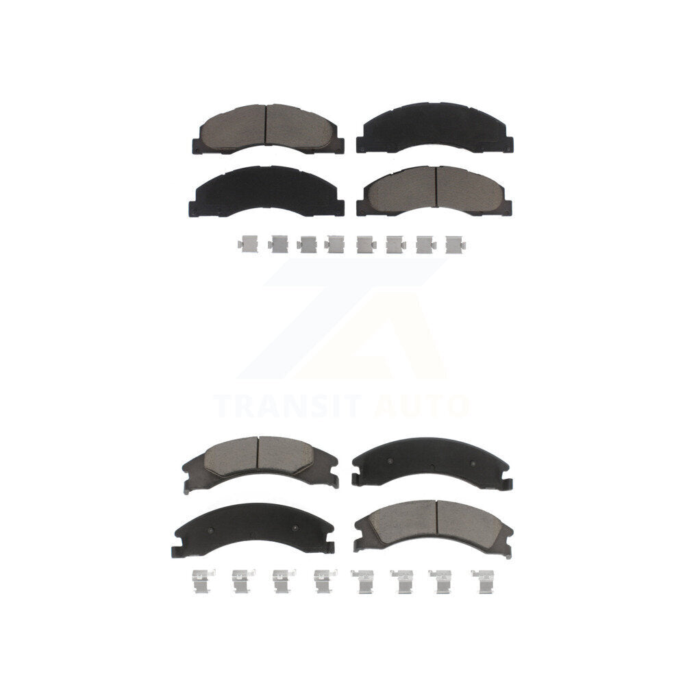 Ceramic Brake Pads Front Rear Kit For Ford E-350 Super Duty E-250 E-150 E-450