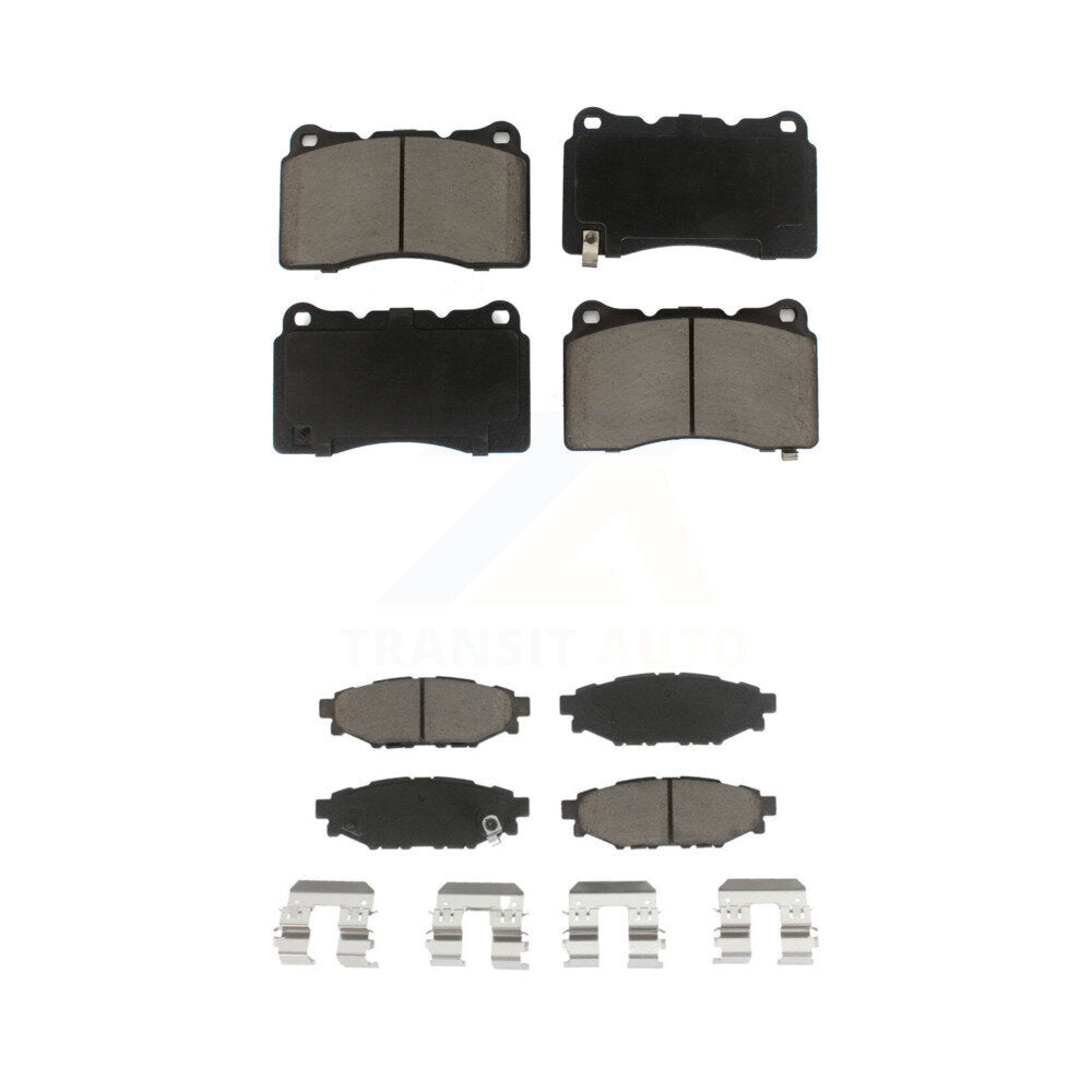 Ceramic Brake Pads Front Rear Kit For 2014 Subaru WRX With 15" Factory Wheels