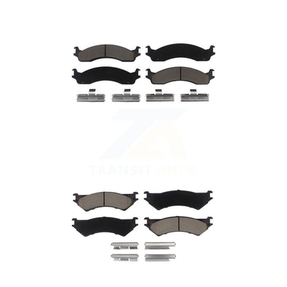 Ceramic Brake Pads Front Rear Kit For Ford E-350 Super Duty E-250 Econoline Club
