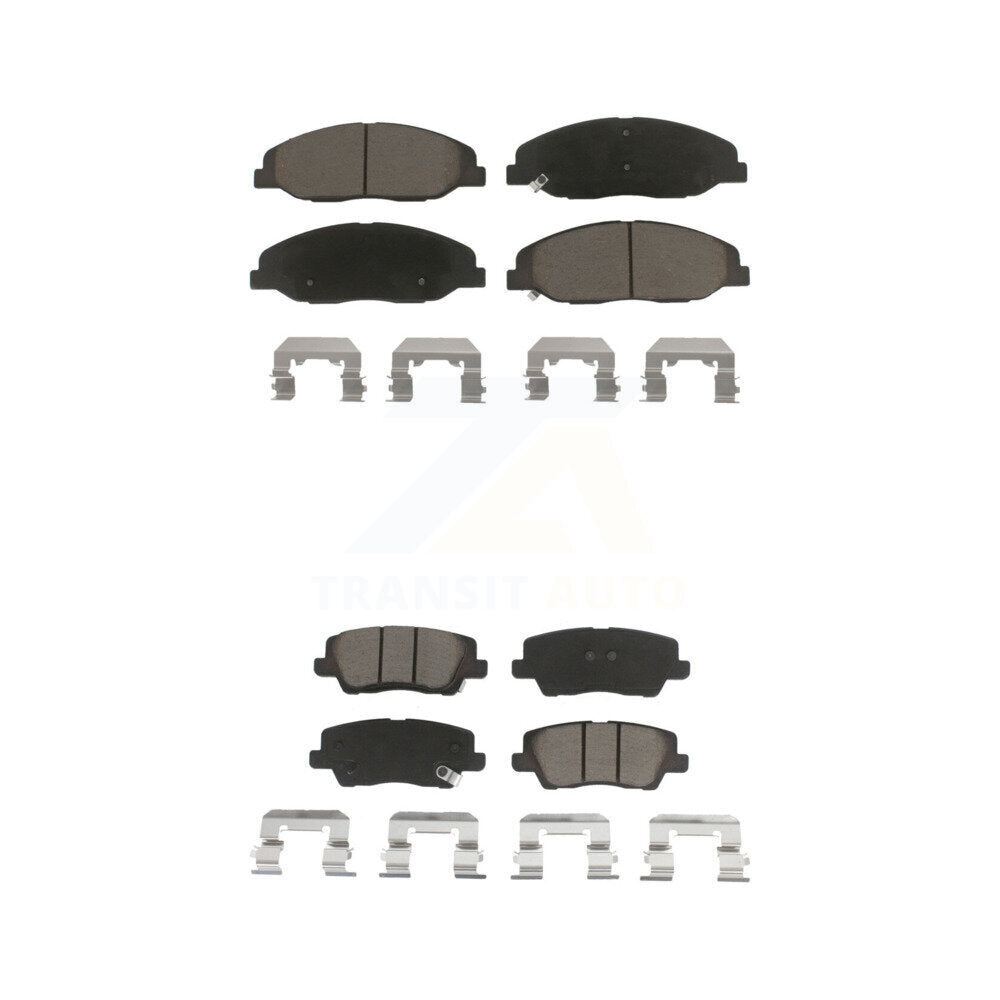 Ceramic Brake Pad Front Rear Kit For 2014 Cadillac CTS Without Heavy Duty Brakes