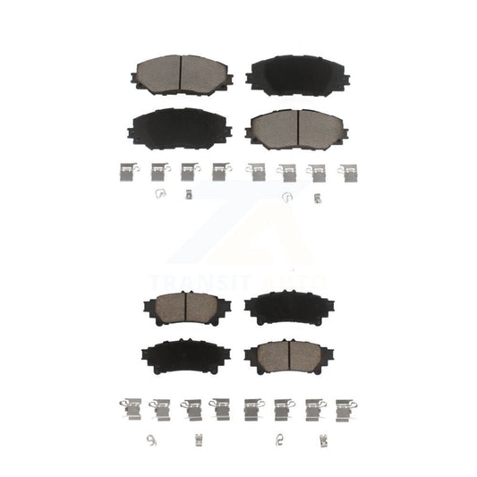 Ceramic Brake Pads Front Rear Kit For 2012-2018 Toyota Prius V