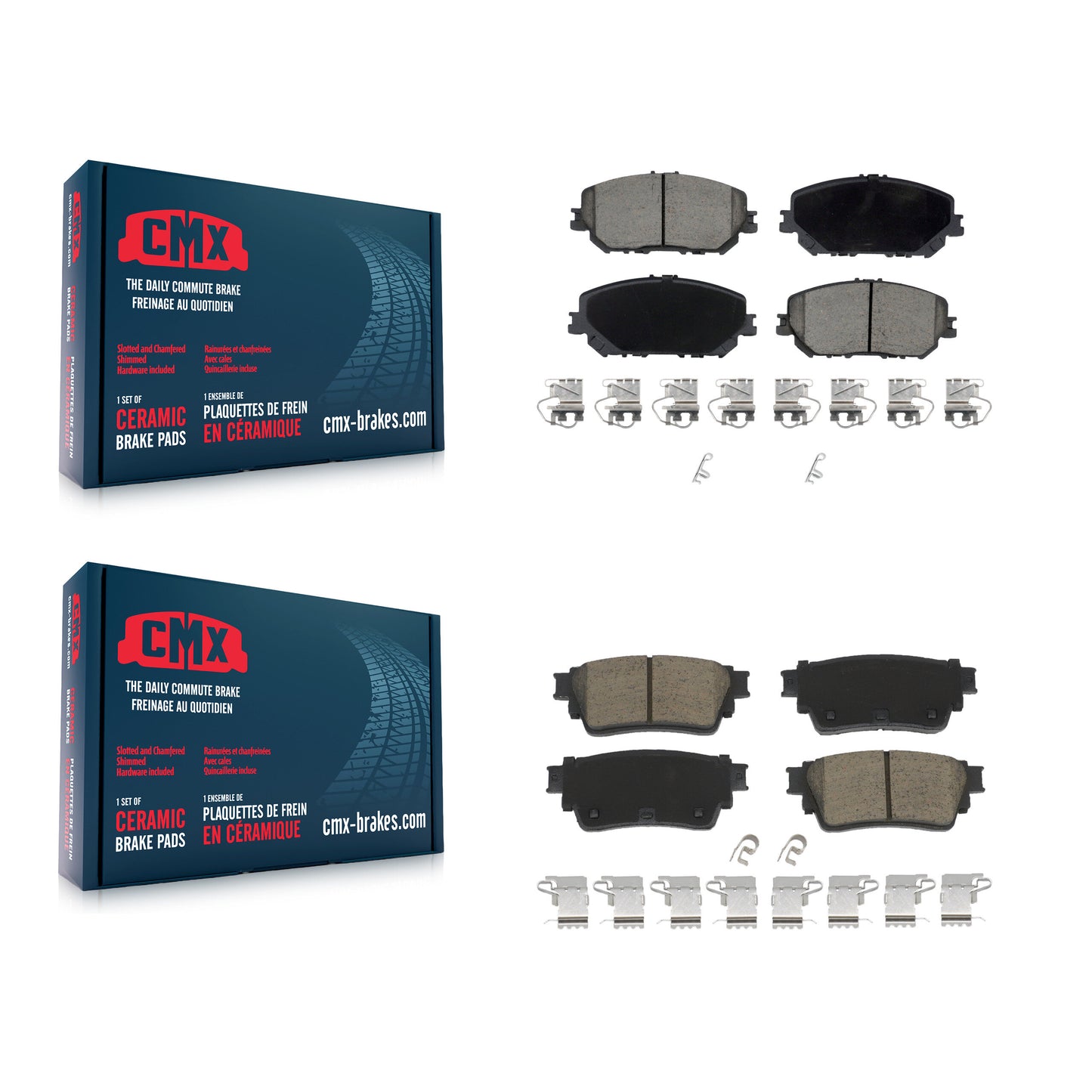 Ceramic Brake Pads Front Rear Kit For Nissan Rogue