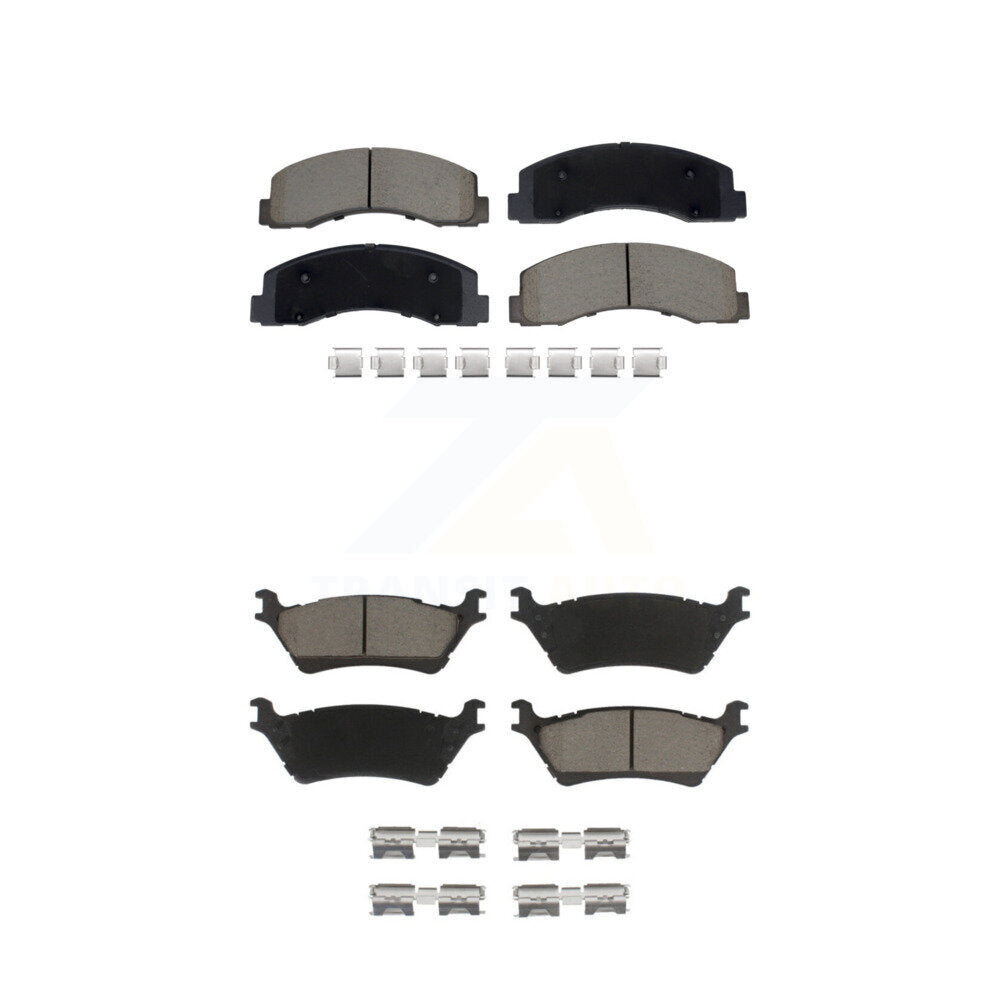 Ceramic Brake Pads Front Rear Kit For 18-20 Ford F-150 With Manual Parking