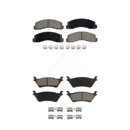 Ceramic Brake Pads Front Rear Kit For 18-20 Ford F-150 With Manual Parking