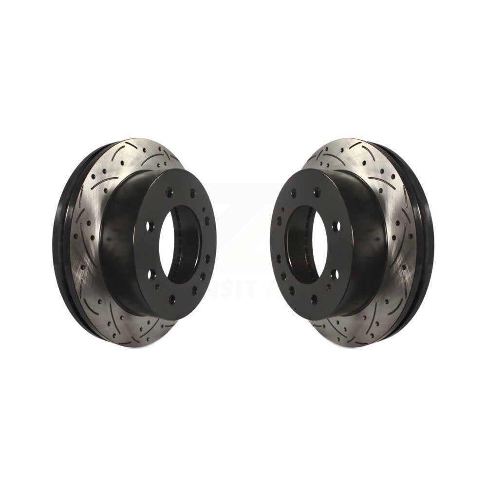 Drilled Slot Brake Rotors Front Pair For GMC Chevrolet Sierra 2500 HD Silverado