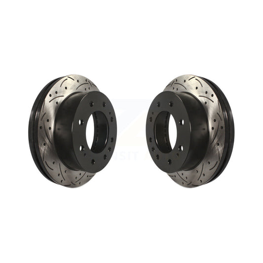 Drilled Slot Brake Rotors Front Pair For GMC Chevrolet Sierra 2500 HD Silverado