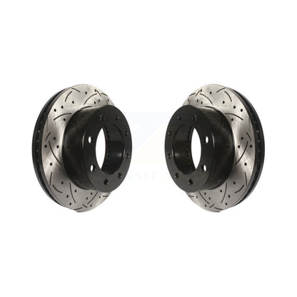 Drilled Slot Disc Brake Rotors Front Pair For Ford F-350 Super Duty F-250 F-450