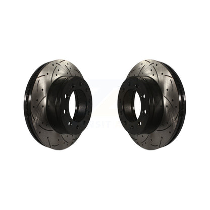 Drilled Slot Brake Rotors Front Pair For Ford F-350 Super Duty F-250 F-450 F-550