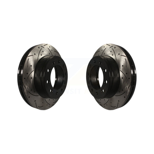 Drilled Slot Brake Rotors Front Pair For Ford F-350 Super Duty F-250 F-450 F-550