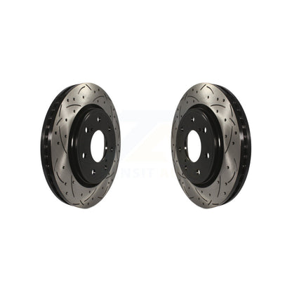 Drilled Slot Brake Rotors Front Pair For 2010-2014 Ford F-150 With 7 Lug Wheels