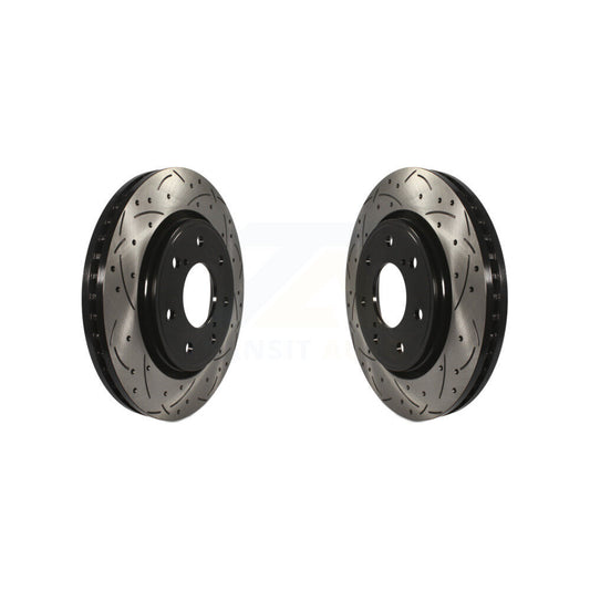 Drilled Slot Brake Rotors Front Pair For 2010-2014 Ford F-150 With 7 Lug Wheels