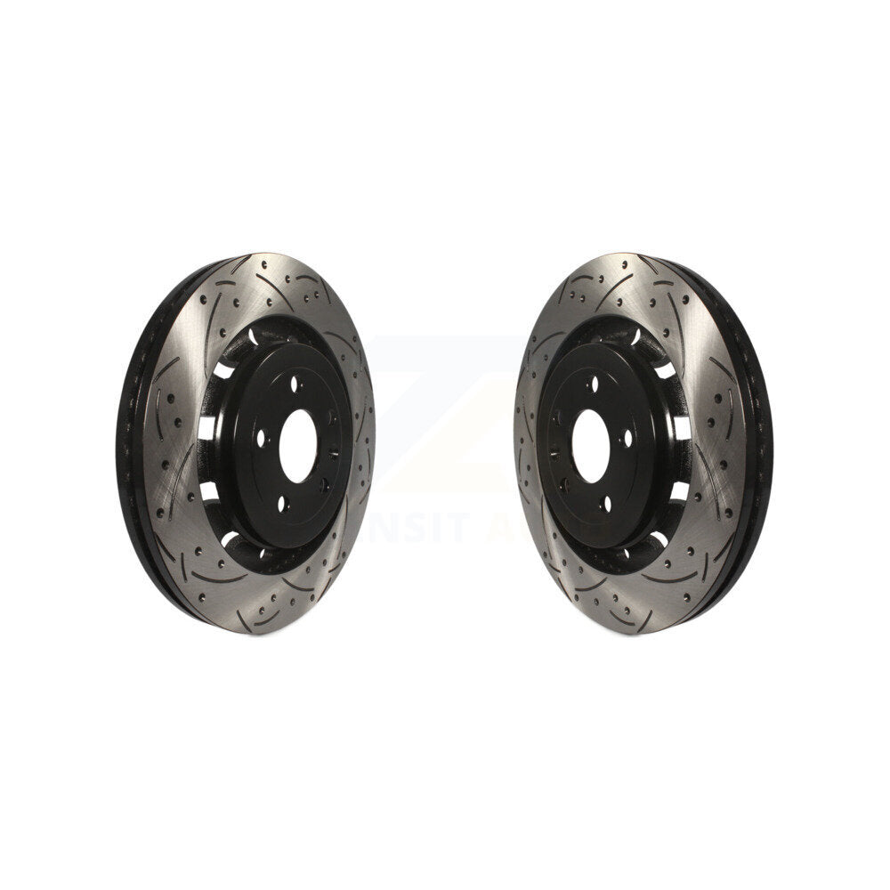 Drilled Slot Brake Rotor Front Pair For Ford Explorer Flex Taurus Police Utility