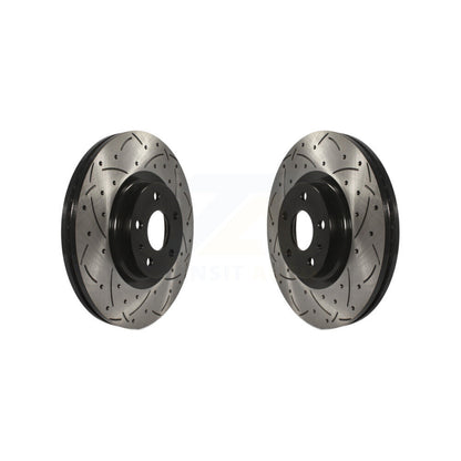 Coated Drilled Slotted Disc Brake Rotors Front Pair For Ford Fusion Lincoln MKZ