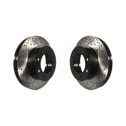 Drilled Slot Disc Brake Rotors Front Pair For Ford F-350 Super Duty F-250 F-450