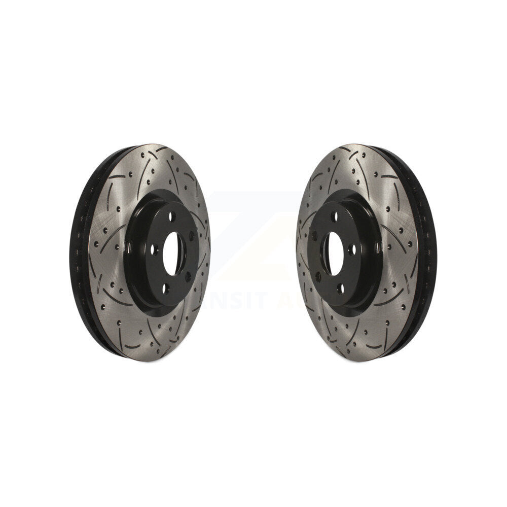 Drilled Slot Brake Rotor Front Pair For Ford Edge Lincoln Continental Police SSV