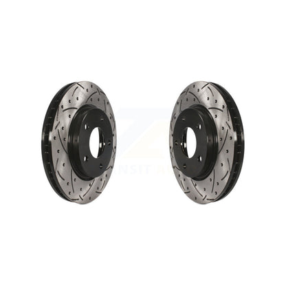Coat Drill Slot Disc Brake Rotors Front Pair For Mitsubishi Lancer Dodge Caliber