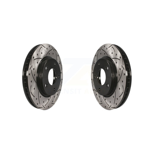 Coat Drill Slot Disc Brake Rotors Front Pair For Mitsubishi Lancer Dodge Caliber