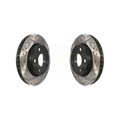 Coated Drilled Slotted Disc Brake Rotors Front Pair For Jeep Wrangler JK
