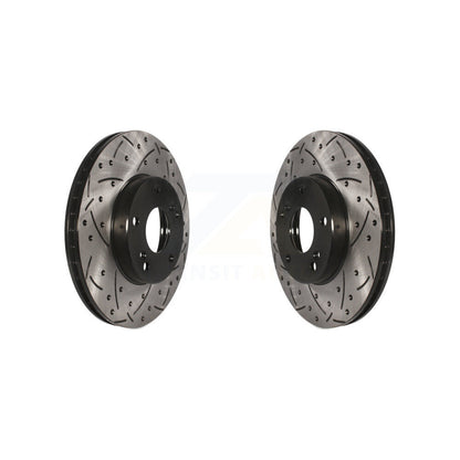 Drilled Slot Brake Rotor Front Pair For Honda Civic Accord Acura Fit CSX Element