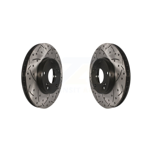 Drilled Slot Brake Rotor Front Pair For Honda Civic Accord Acura Fit CSX Element