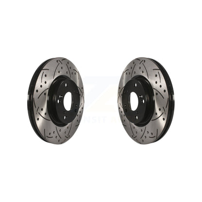 Drilled Slot Disc Brake Rotors Front Pair For Honda Civic Acura CR-V CSX ILX RSX