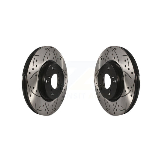 Drilled Slot Disc Brake Rotors Front Pair For Honda Civic Acura CR-V CSX ILX RSX