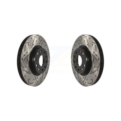 Drilled Slot Brake Rotor Front Pair For Volkswagen Jetta Tiguan Audi Taos Passat
